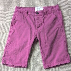 Bellfield Men's Casual Chino Raspberry Fuchsia Pink Button Fly Shorts Sz 30